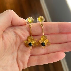 Kate Spade yellow flower drop earrings
